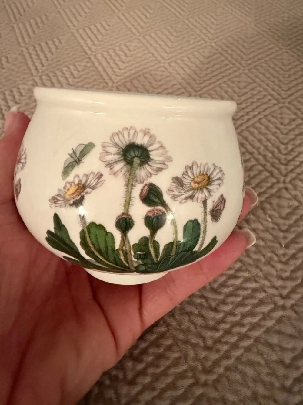 Portmeirion Botanic Garden Round Ceramic Lid Covered Sugar Bowl Dining Vintage